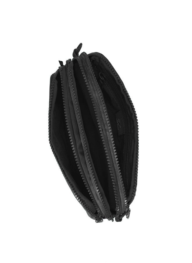 حقيبة كروس صغيرة للنساء من BAG IN - حقيبة كتف من النايلون خفيف الوزن مع حزام قابل للتعديل وجيب أمامي بسحاب - للسفر والاستخدام اليومي (أسود) - Image 4